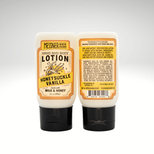 Honeysuckle Vanilla - Milk and Honey Lotion - 2oz Messner Family Bee Farm