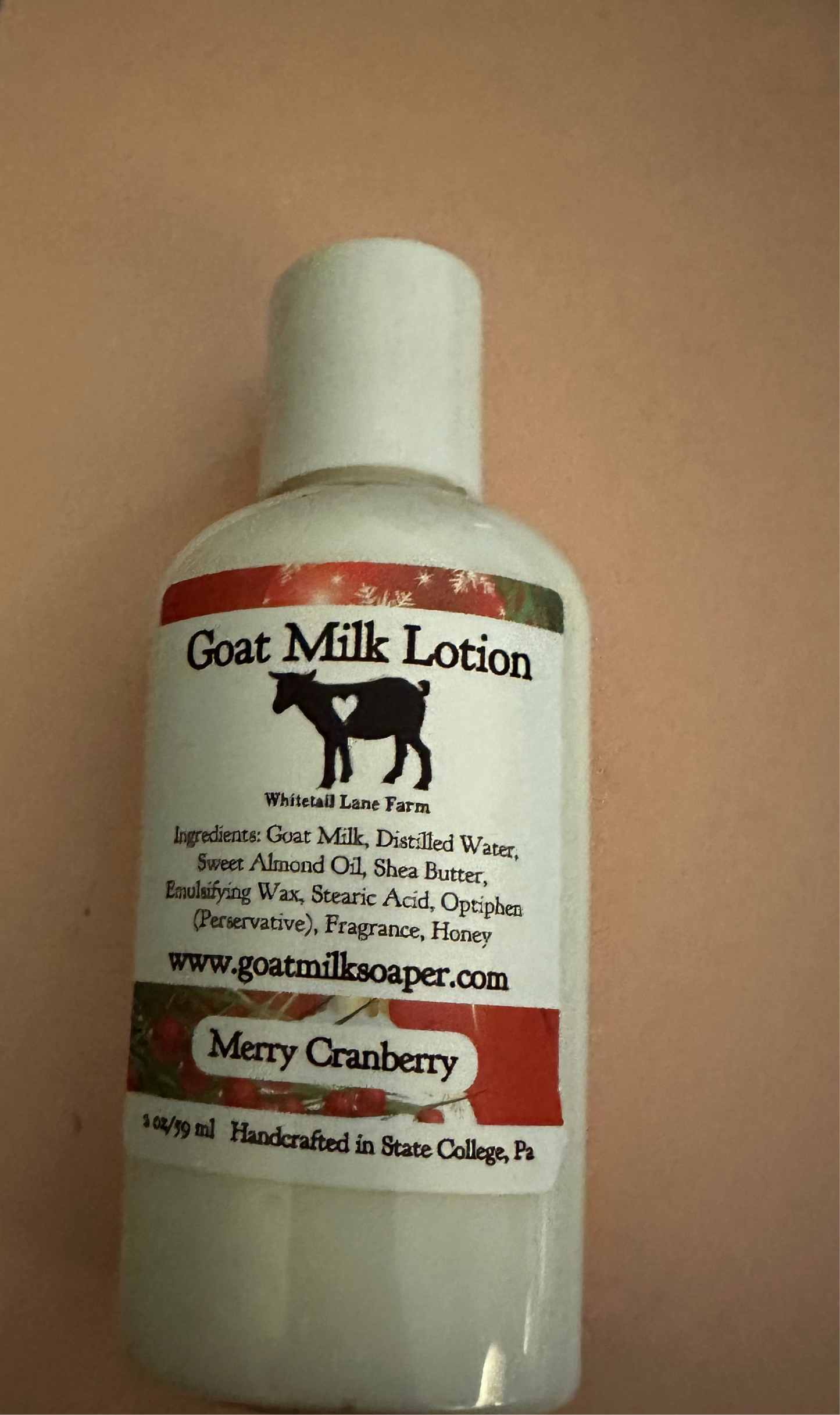 Merry Cranberry goat milk lotion