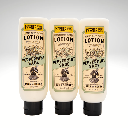 Peppermint Sage - Milk and Honey Lotion - 8oz. - Messner Family Bee Farm