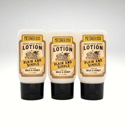 Plain and Simple - Milk and Honey Lotion - 2oz - Messner Family Bee Farm