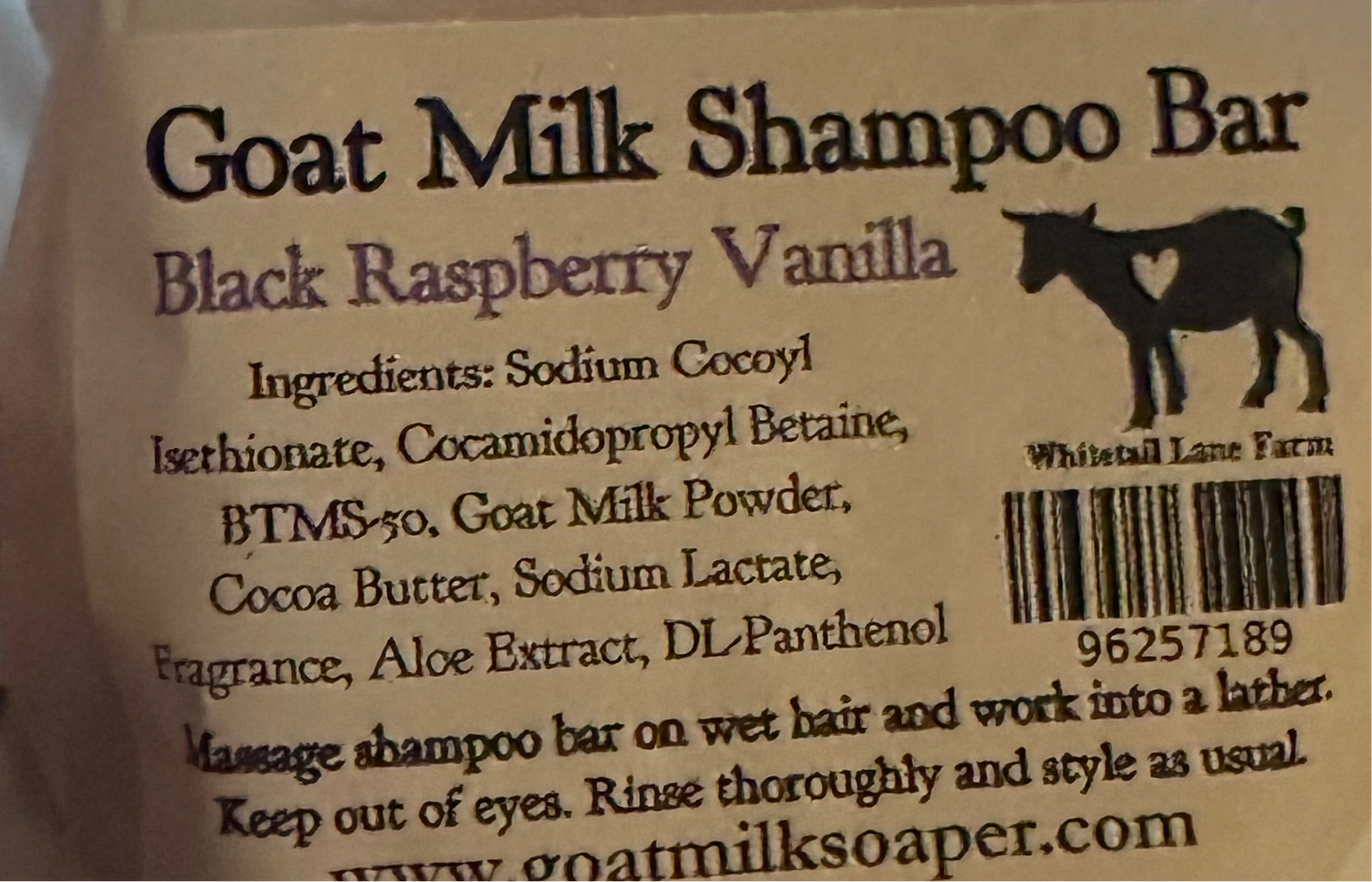 Black Raspberry Vanilla goat milk conditioner bar
