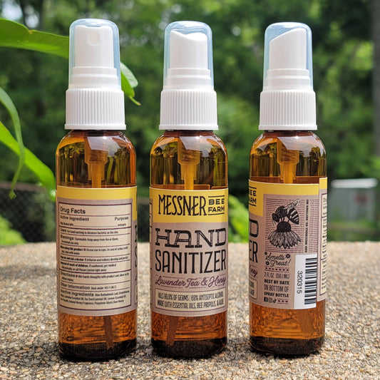 Lavender Tea and Honey Hand Sanitizer - 2oz Spray - Messner Family Bee Farm