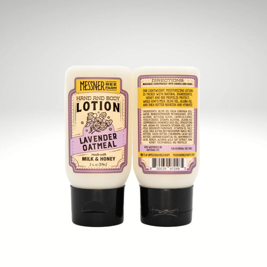 Lavender Oatmeal - Milk and Honey Lotion - 2oz - Messner Family Bee Farm