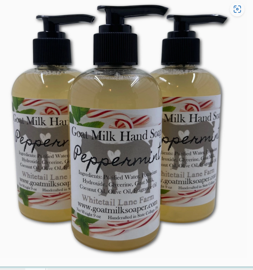 Peppermint Liquid Goat Milk Hand Soap - Whitetail Lane Family Farm